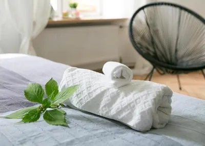 Łóżko lub łóżka w pokoju w obiekcie Bednarska Apartment