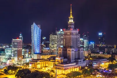 Widok na miasto Warszawa z tego pensjonatu