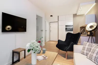 Kuchnia lub aneks kuchenny w obiekcie Apartments Parks of Warsaw by Noclegi Renters