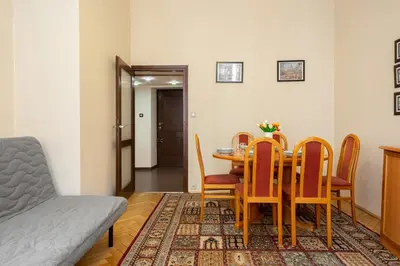 Część wypoczynkowa w obiekcie Apartments Warsaw Świętojańska by Noclegi Renters