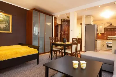 Kuchnia lub aneks kuchenny w obiekcie Apartments Warsaw Świętojańska by Noclegi Renters