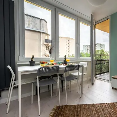 Balkon lub taras w obiekcie Warsaw Concierge Silver Apartment