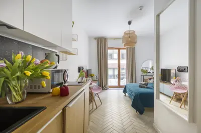 Kuchnia lub aneks kuchenny w obiekcie Studio Centrum Pawia 51- 10 min to center, the best places