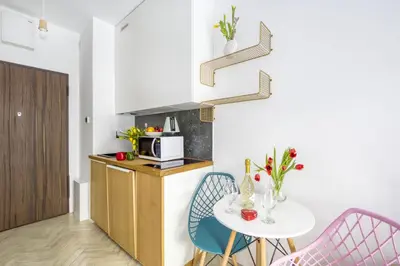 Kuchnia lub aneks kuchenny w obiekcie Studio Centrum Pawia 51- 10 min to center, the best places