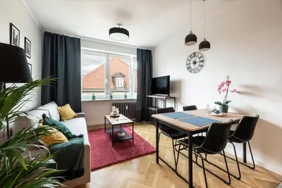 Telewizja i/lub zestaw kina domowego w obiekcie Apartament Ogród Krasińskich