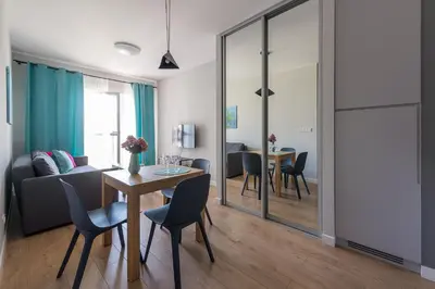 Część wypoczynkowa w obiekcie Okecie Airport Studio Bakalarska 2 P&O Serviced Apartments