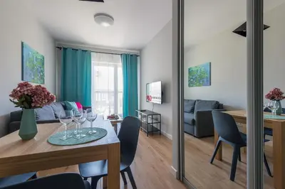 Część wypoczynkowa w obiekcie Okecie Airport Studio Bakalarska 2 P&O Serviced Apartments