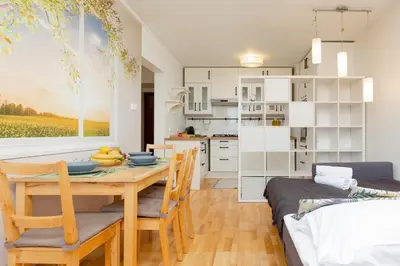 Kuchnia lub aneks kuchenny w obiekcie Apartment Grzybowska by Noclegi Renters
