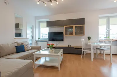 Telewizja i/lub zestaw kina domowego w obiekcie Szczesliwice Ochota P&O Serviced Apartments
