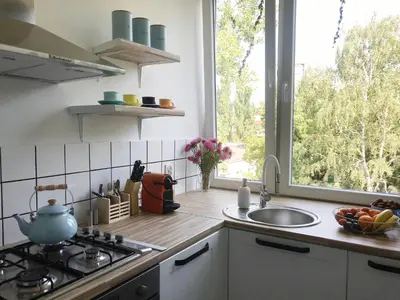Kuchnia lub aneks kuchenny w obiekcie Słoneczny i cichy apartament przy Starym Mieście