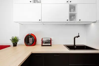 Kuchnia lub aneks kuchenny w obiekcie Apartment Warsaw Business Center by Noclegi Renters