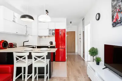 Kuchnia lub aneks kuchenny w obiekcie Apartment Warsaw Business Center by Noclegi Renters