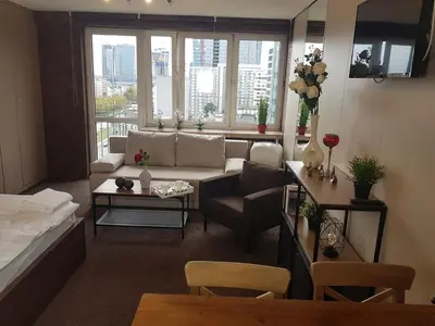 Część wypoczynkowa w obiekcie Alma Apartments Rondo ONZ