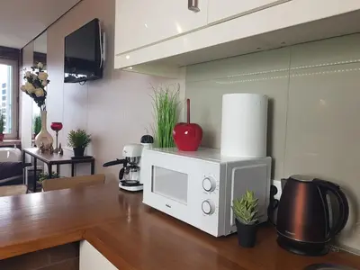 Kuchnia lub aneks kuchenny w obiekcie Alma Apartments Rondo ONZ