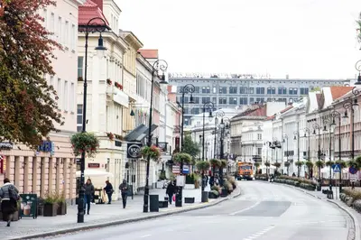 Widok na miasto Warszawa z tego apartamentu