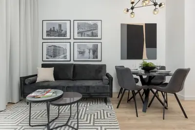 Część wypoczynkowa w obiekcie Warsaw City Center Świętokrzyska & Emilii Plater by Noclegi Renters