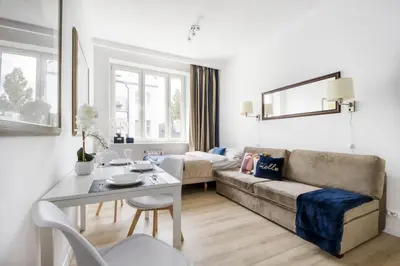 Część wypoczynkowa w obiekcie UnitApartments Studio Warszawa Zachodnia Ochota - kompaktowe, wygodne studio