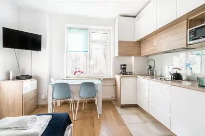 Kuchnia lub aneks kuchenny w obiekcie Labo Apartment Solidarnosci