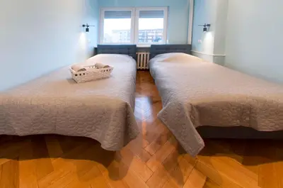 Łóżko lub łóżka w pokoju w obiekcie Bielańska Apartment