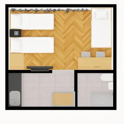 Plan piętra w obiekcie New! Studio with 3 Beds - Easy Access to Airport, City Center & WUM