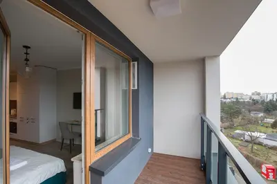 Balkon lub taras w obiekcie Warsaw To Be - Silver Apartment