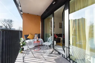 Balkon lub taras w obiekcie SuperApart Rydygiera, Pet-friendly with Patio & Self Check-in