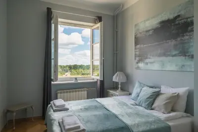 Łóżko lub łóżka w pokoju w obiekcie Ego Apartments Old Town II