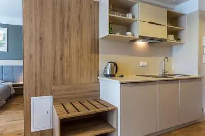 Kuchnia lub aneks kuchenny w obiekcie RentPlanet - Apartamenty Wolska