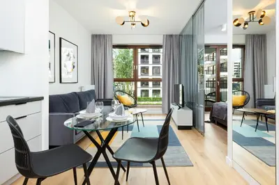 Część wypoczynkowa w obiekcie Apartments Browary Warszawskie by Noclegi Renters