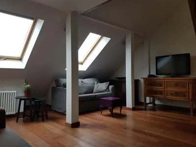 Telewizja i/lub zestaw kina domowego w obiekcie Apartament Nowy Świat