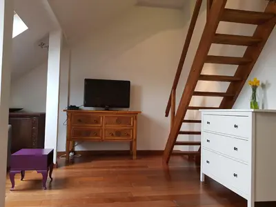 Telewizja i/lub zestaw kina domowego w obiekcie Apartament Nowy Świat