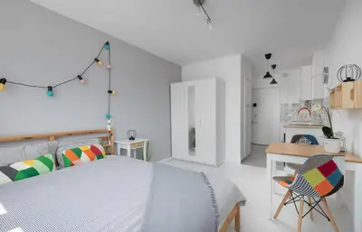 Łóżko lub łóżka w pokoju w obiekcie Bagno Cozy Studio II