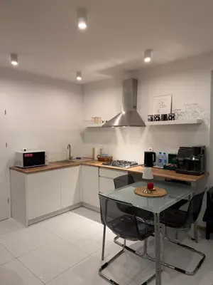 Kuchnia lub aneks kuchenny w obiekcie Apartament Centrum Warszawy Al Jerozolimskie
