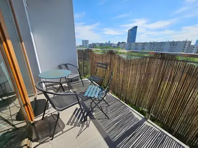 Balkon lub taras w obiekcie FIRST -- Green Żoliborz apartment 3
