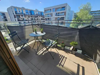 Balkon lub taras w obiekcie FIRST -- Green Żoliborz Apartment 4