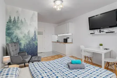 Kuchnia lub aneks kuchenny w obiekcie Andersena 190 A - 12 piętro - 10 min CMKP - 5 min Metro - 15 min Centrum