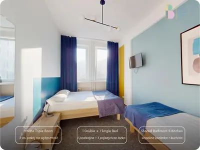 Łóżko lub łóżka w pokoju w obiekcie Bello ApartHostel Private Rooms