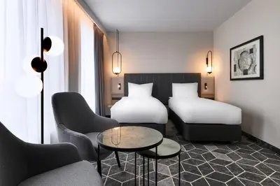 Łóżko lub łóżka w pokoju w obiekcie Crowne Plaza - Warsaw - The HUB by IHG