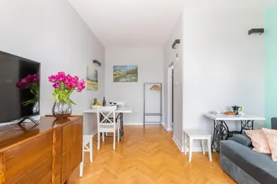 Telewizja i/lub zestaw kina domowego w obiekcie Apartament Świętokrzyska by Your Freedom