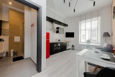 Kuchnia lub aneks kuchenny w obiekcie 4 ECO Apart Chateau Jagiellonska 22 Warszawa Old Town