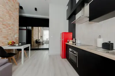 Kuchnia lub aneks kuchenny w obiekcie 4 ECO Apart Chateau Jagiellonska 22 Warszawa Old Town