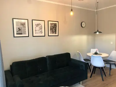 Część wypoczynkowa w obiekcie Vizzit Us Premium Apartments Marina Mokotów