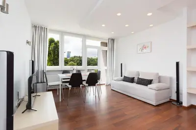 Część wypoczynkowa w obiekcie Apartments Warsaw Niecala Noclegi Renters