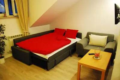 Łóżko lub łóżka w pokoju w obiekcie Bed & Breakfast Sielce Warszawa Chełmska