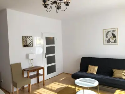 Część wypoczynkowa w obiekcie Art deco Apartment
