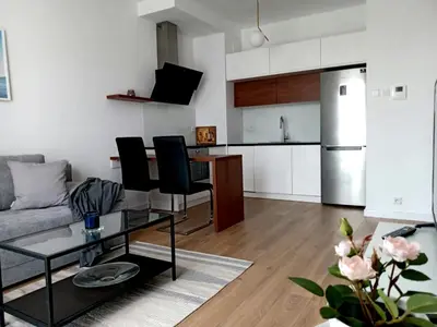 Kuchnia lub aneks kuchenny w obiekcie Cozy Apartment in Wilanów