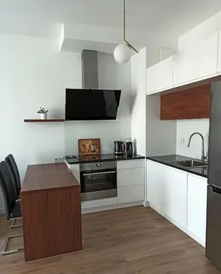 Kuchnia lub aneks kuchenny w obiekcie Cozy Apartment in Wilanów