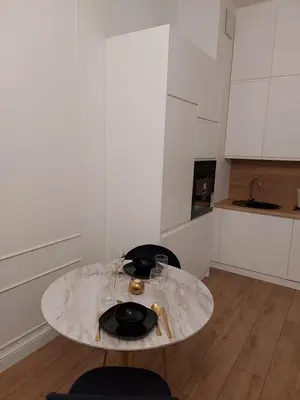 Kuchnia lub aneks kuchenny w obiekcie Mlociny Apartment
