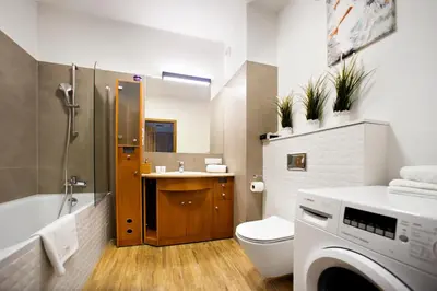 Łazienka w obiekcie Cybernetyki 6b Serviced Accommodation