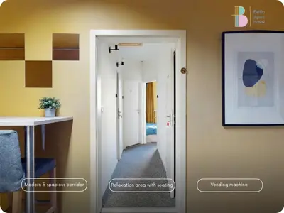 Plan piętra w obiekcie Kapsuły Bello ApartHostel